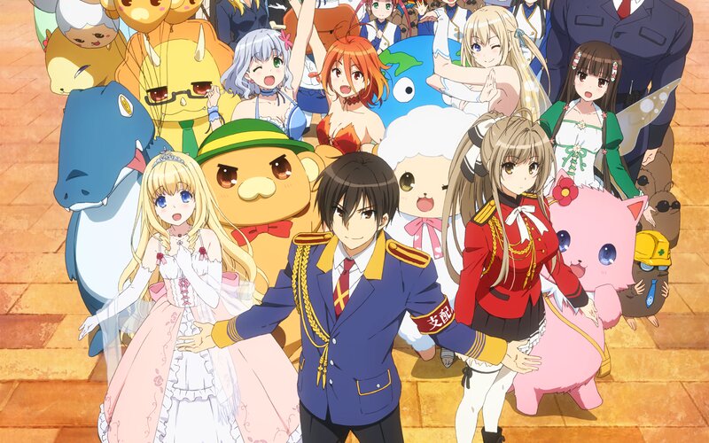 Anime Characters Group — Blue, Cheerful, Afternoon, Girls