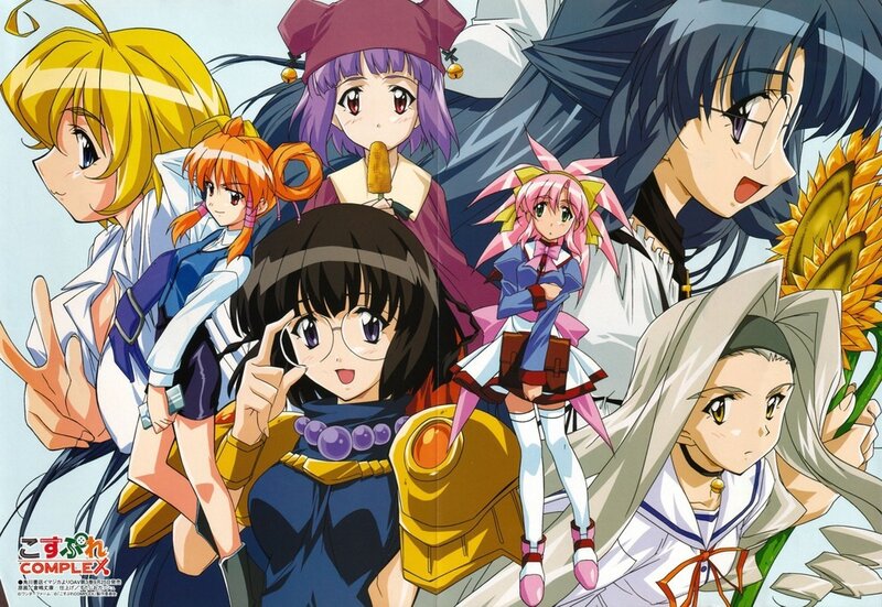 Anime Characters Group — Blue, Cheerful