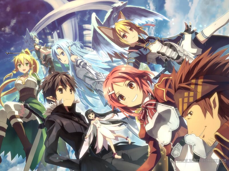 Anime Characters Group — Blue, Dramatic, Fantasy Creatures