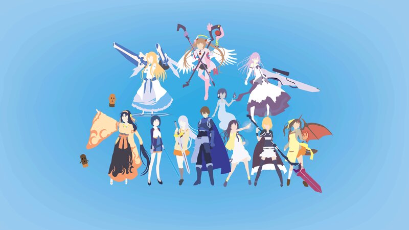 Anime Characters Group — Blue, Dynamic