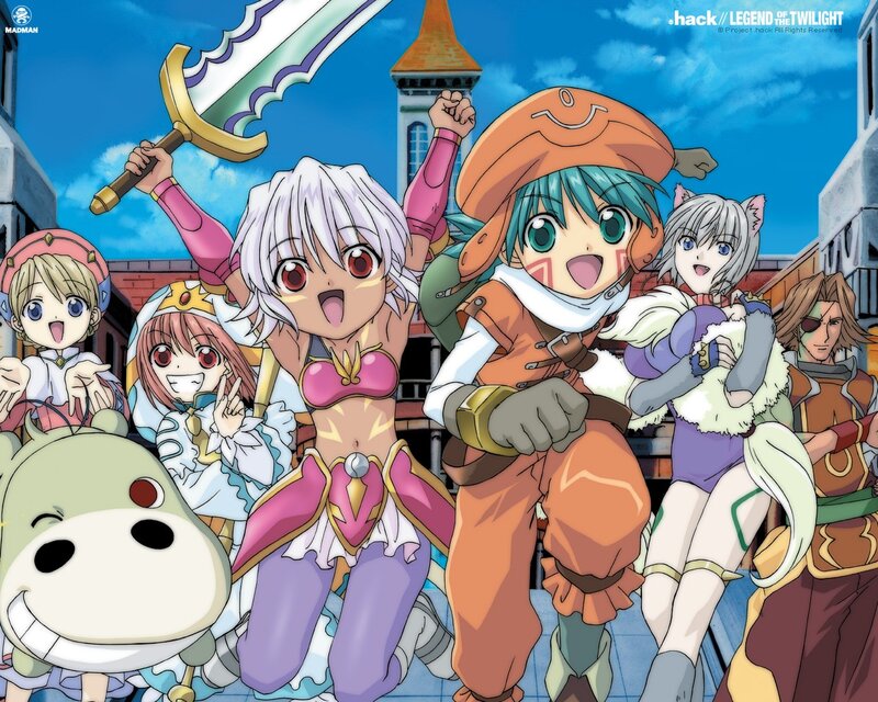 Anime Characters Group — Blue, Energetic, Afternoon, Sword