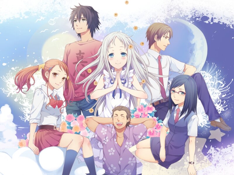 Anime Characters Group — Blue, Peaceful
