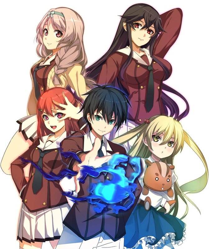 Anime Characters Group — Blue, Playful, Magic