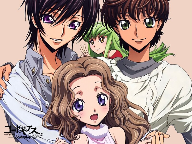 Anime Characters Group — Brown, Friendly