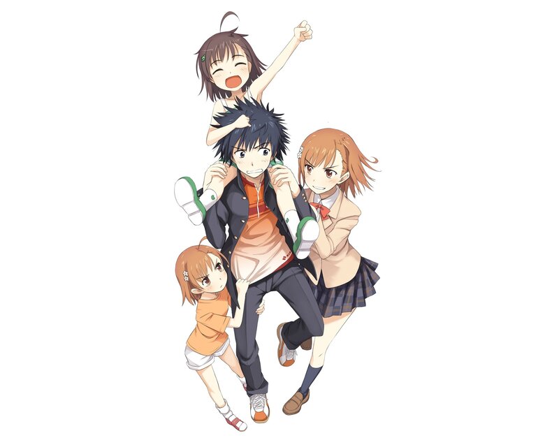 Anime Characters Group — Brown, Playful, School Uniform