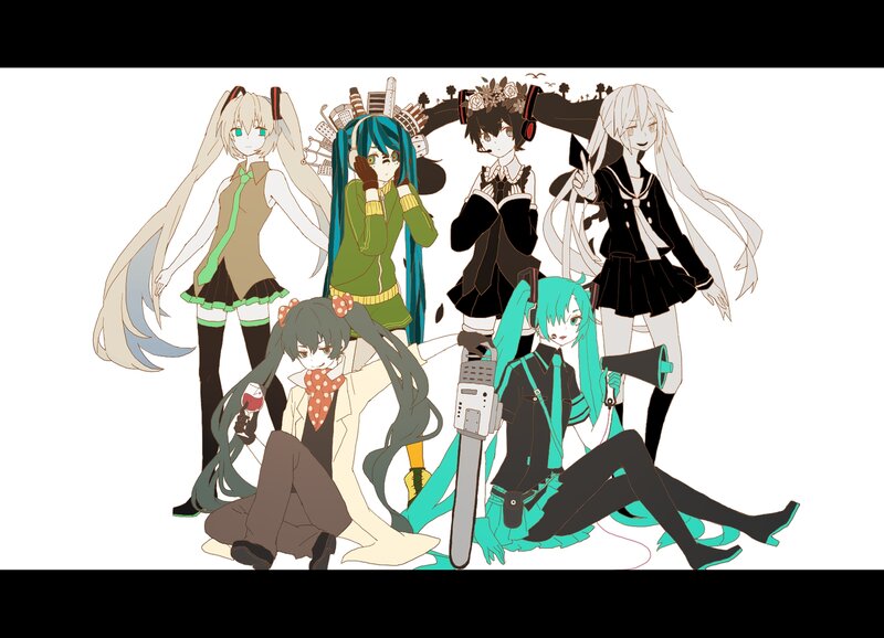 Anime Characters Group — Cyan, Playful