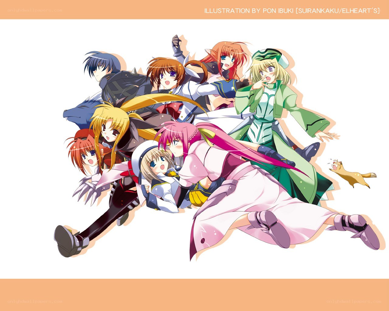anime characters group illustration