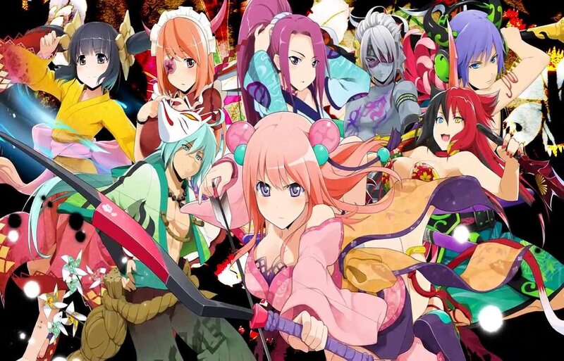 Anime Characters Group — Pink, Dynamic