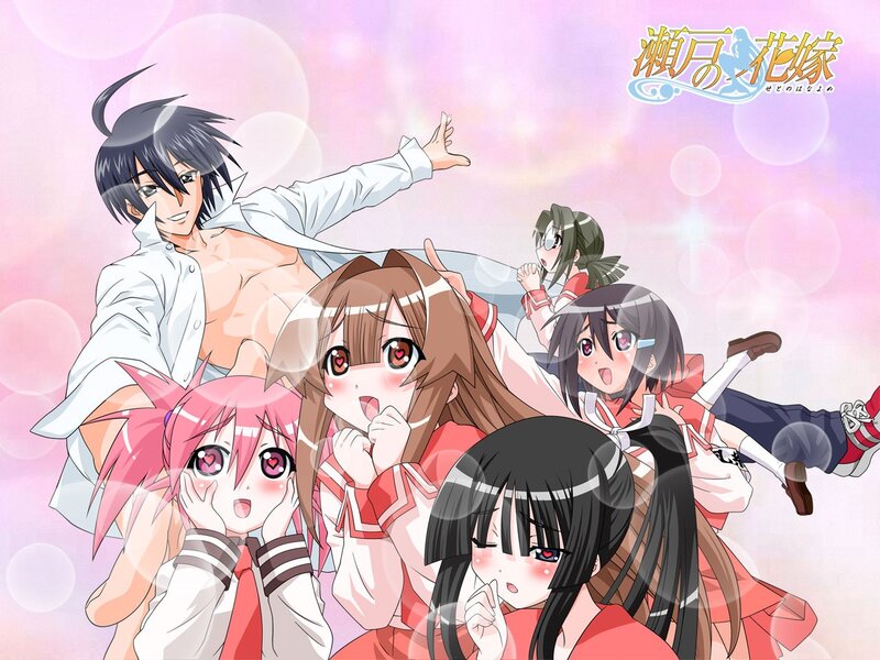 Anime Characters Group — Pink, Playful, School Uniforms