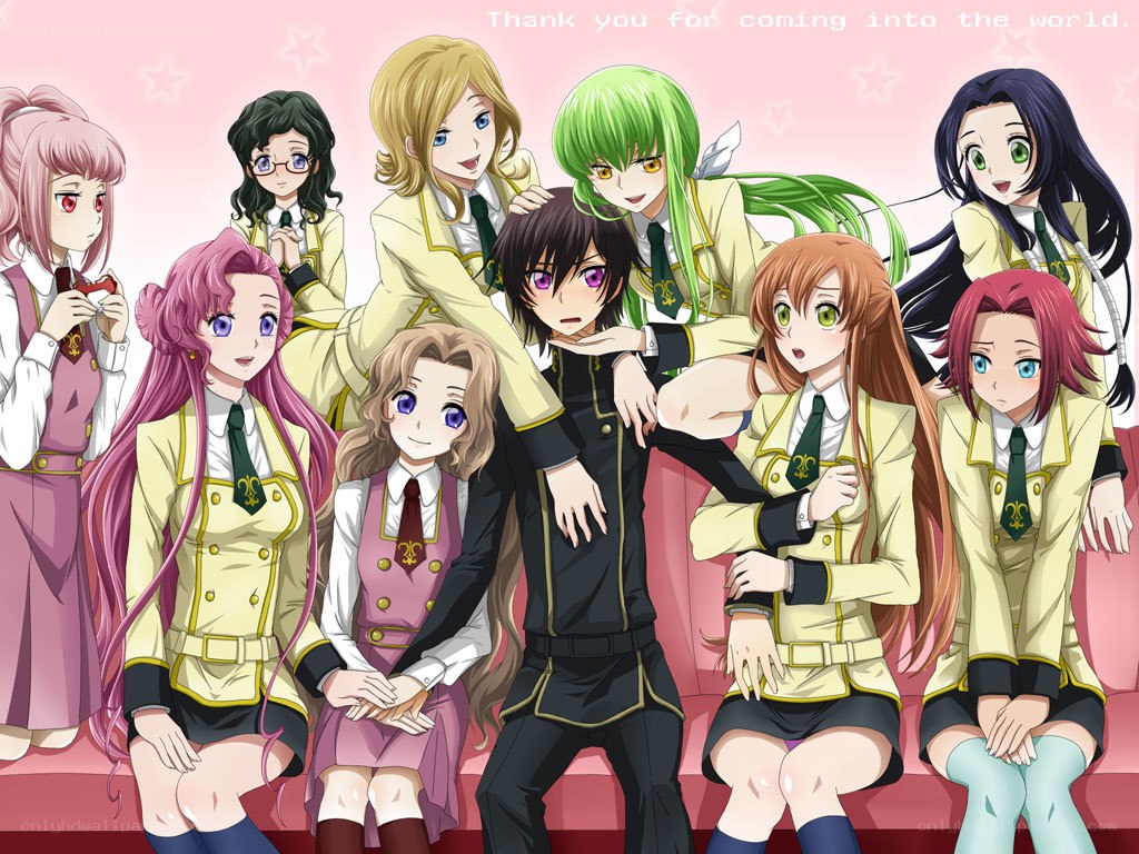 anime characters group portrait