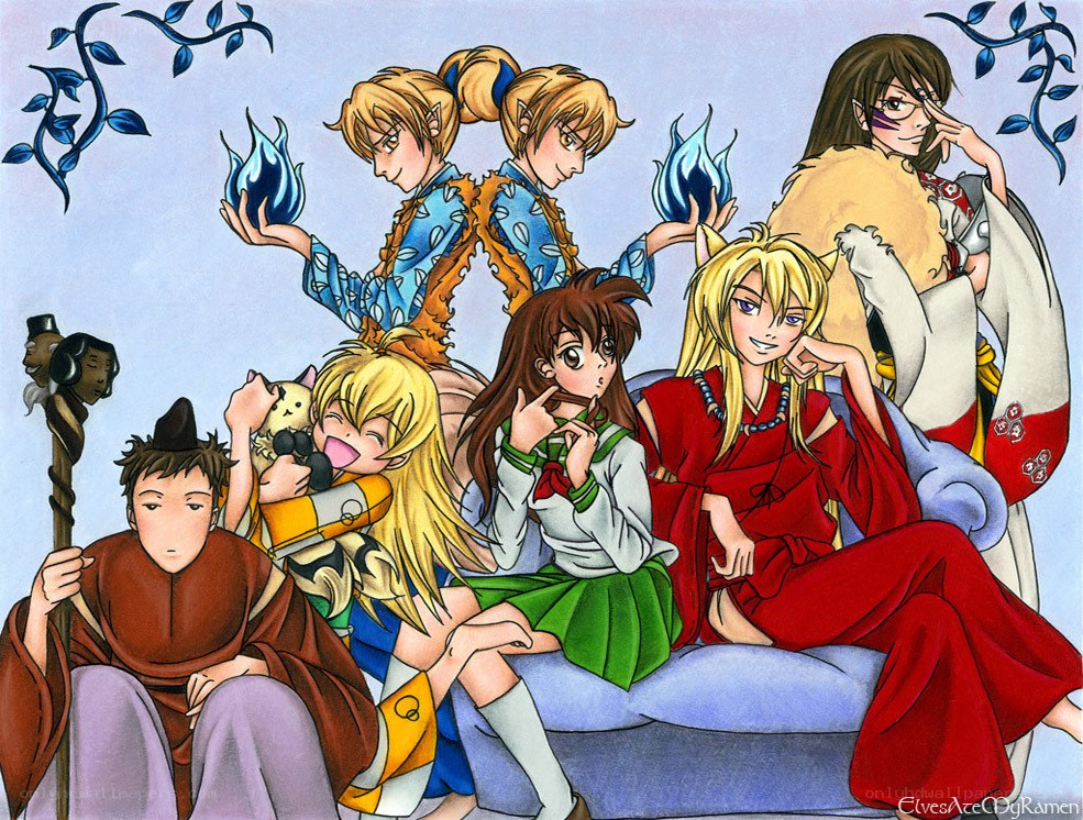 anime characters group portrait
