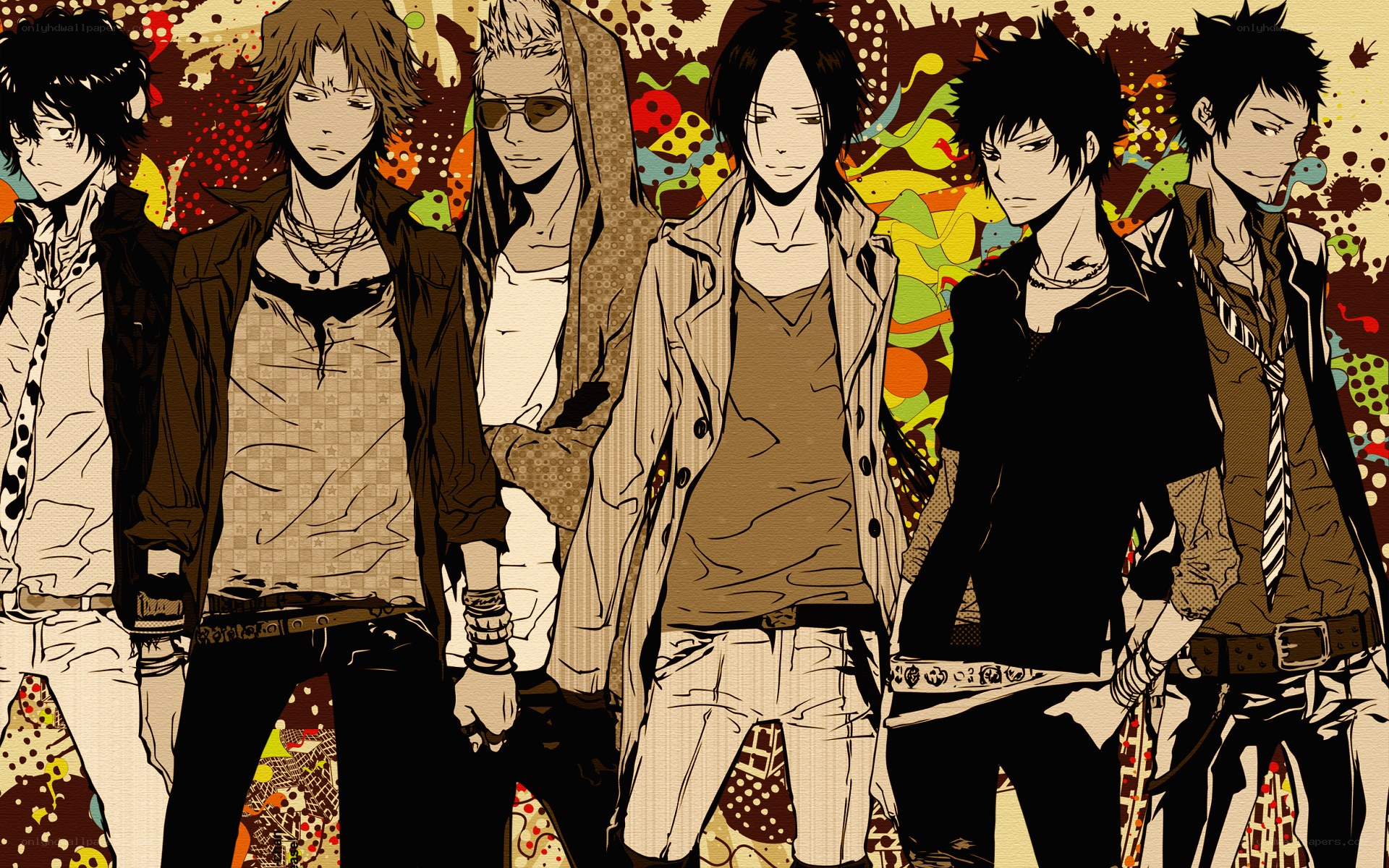 anime characters group portrait