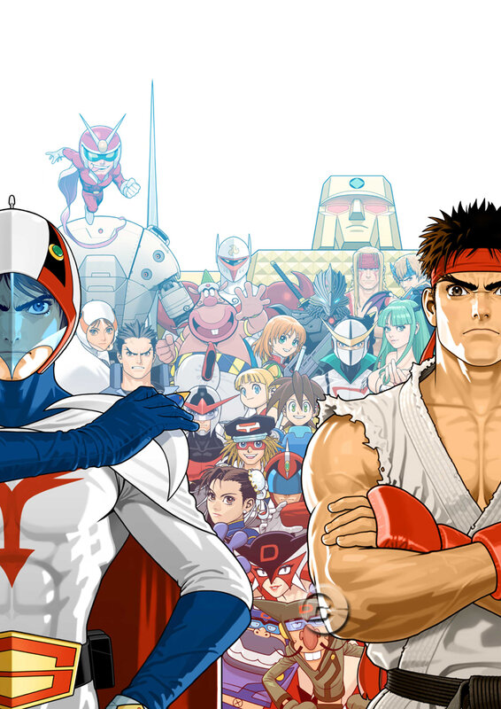 anime characters group portrait