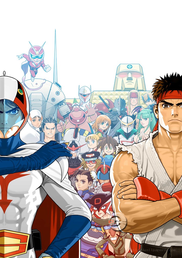 anime characters group portrait