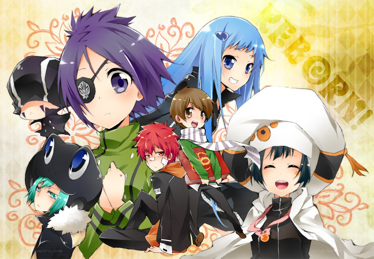 Anime characters group portrait