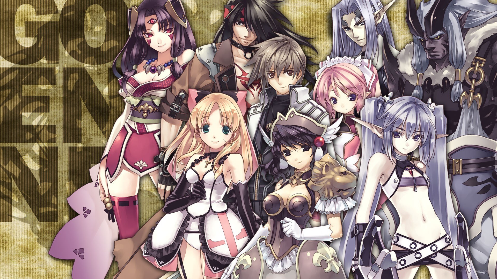 anime characters group portrait