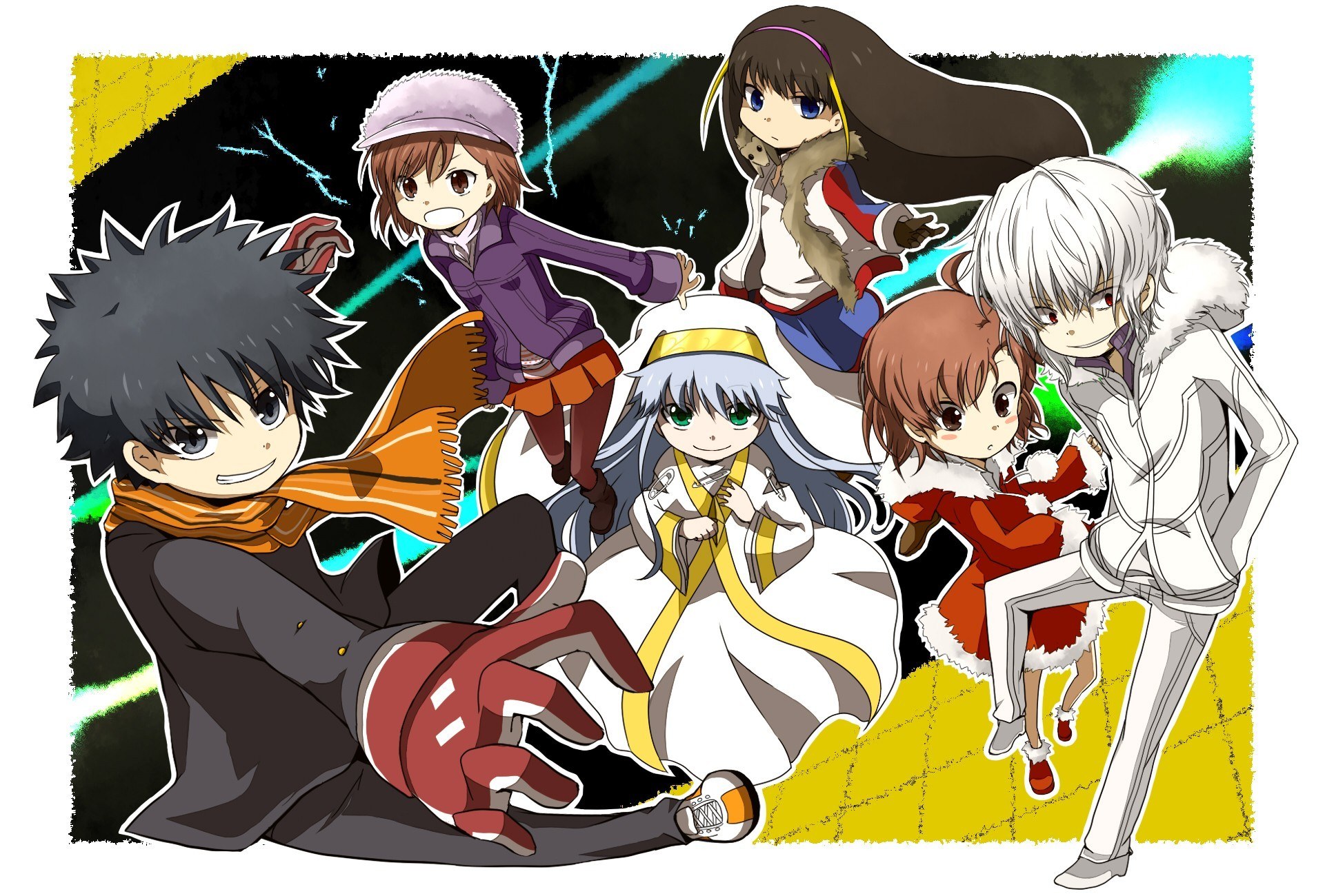 anime characters group portrait
