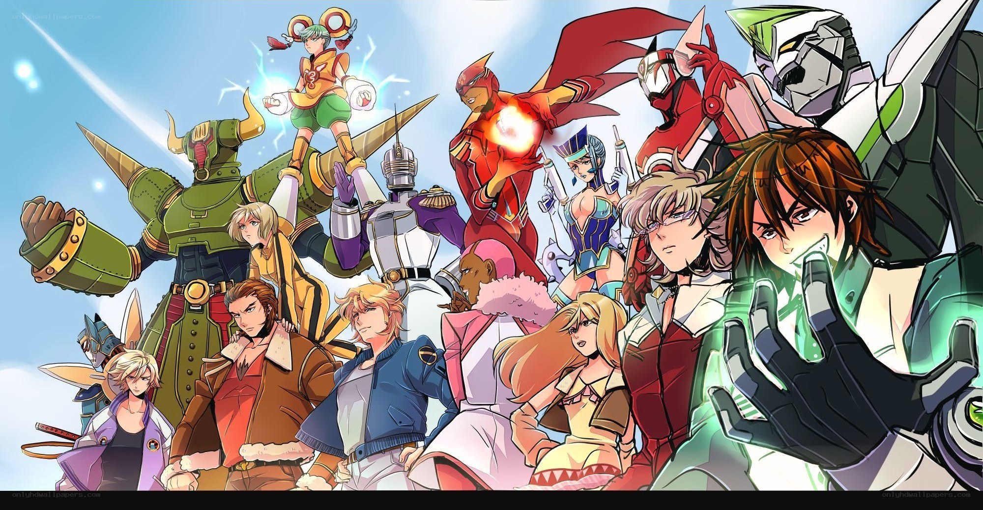 anime characters group portrait