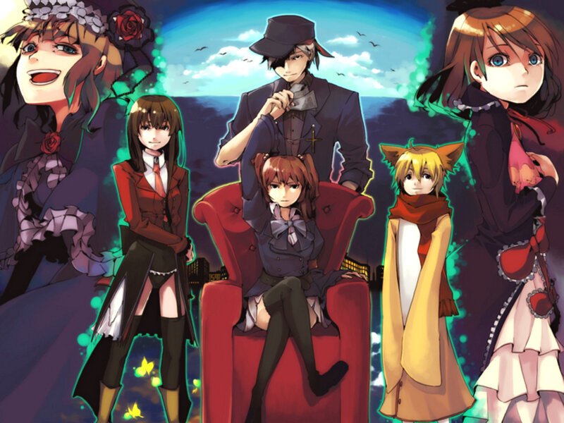 anime characters group portrait