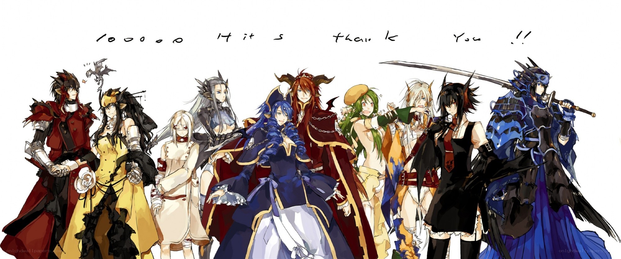 anime characters group portrait