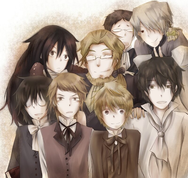 anime characters group portrait