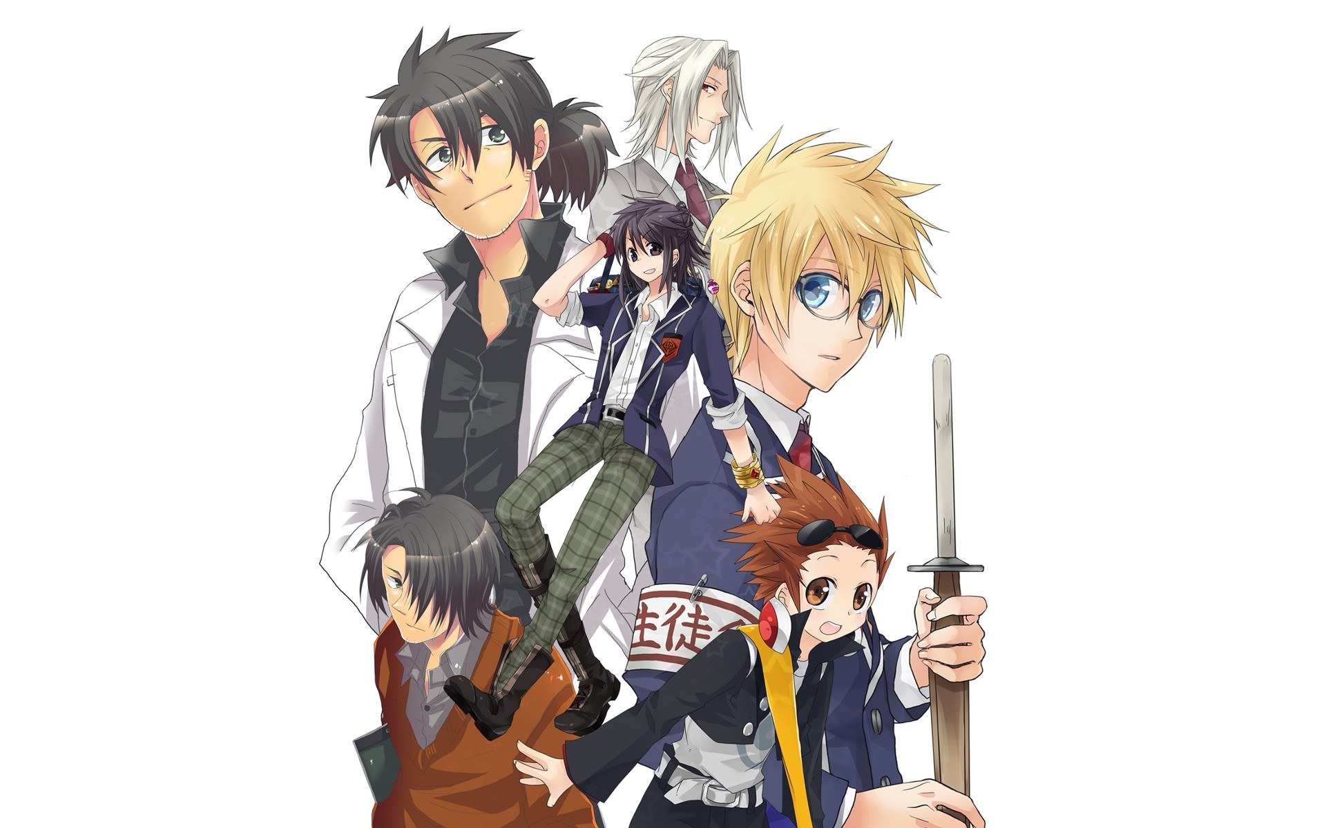 anime characters group portrait