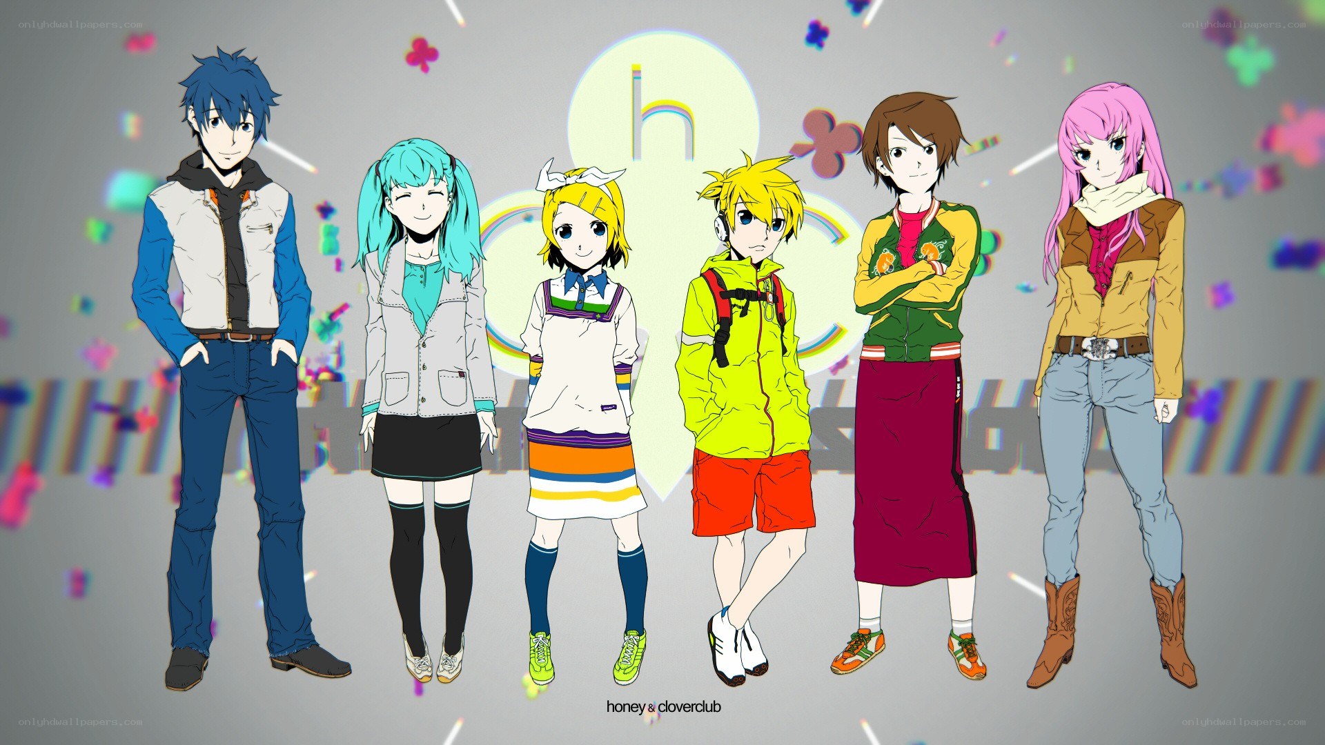 anime characters group portrait