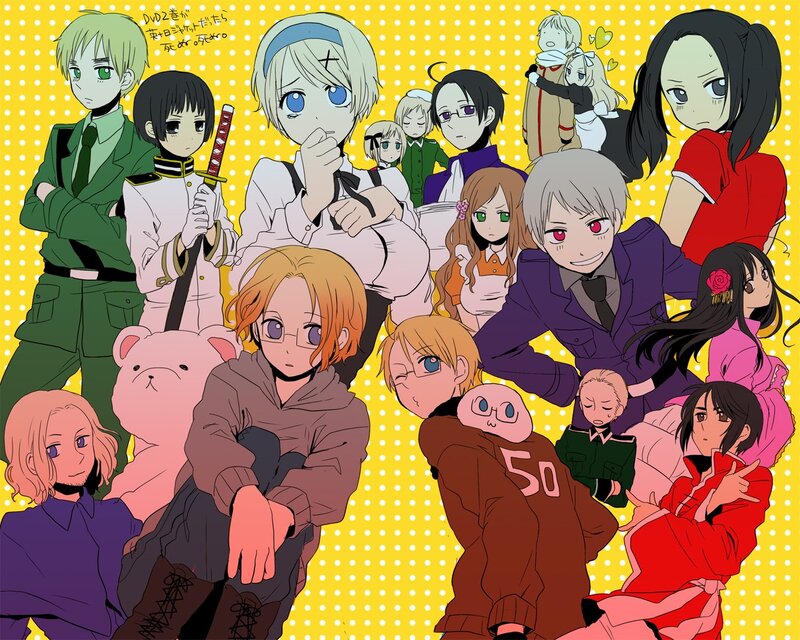 anime characters group portrait