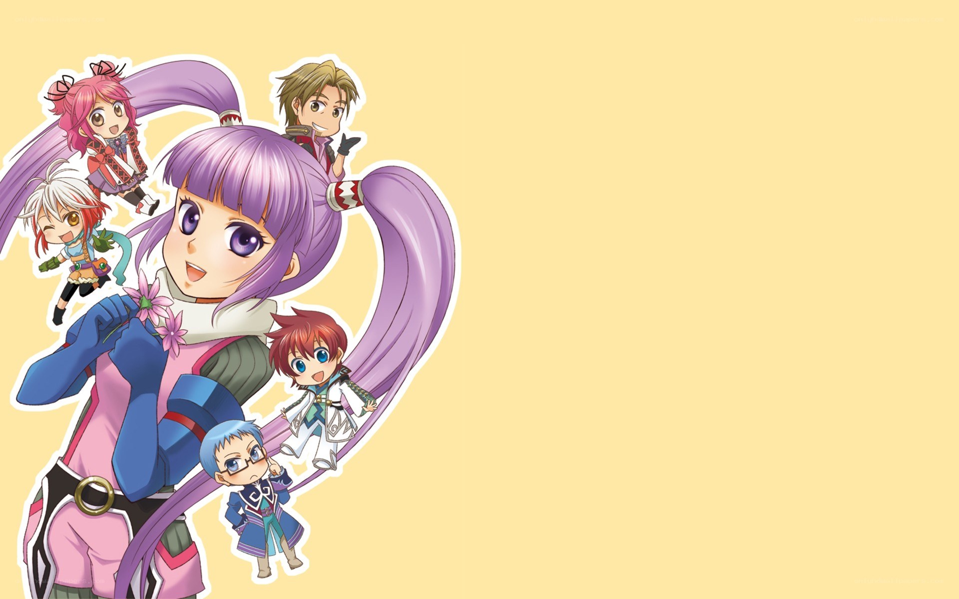 anime characters group portrait