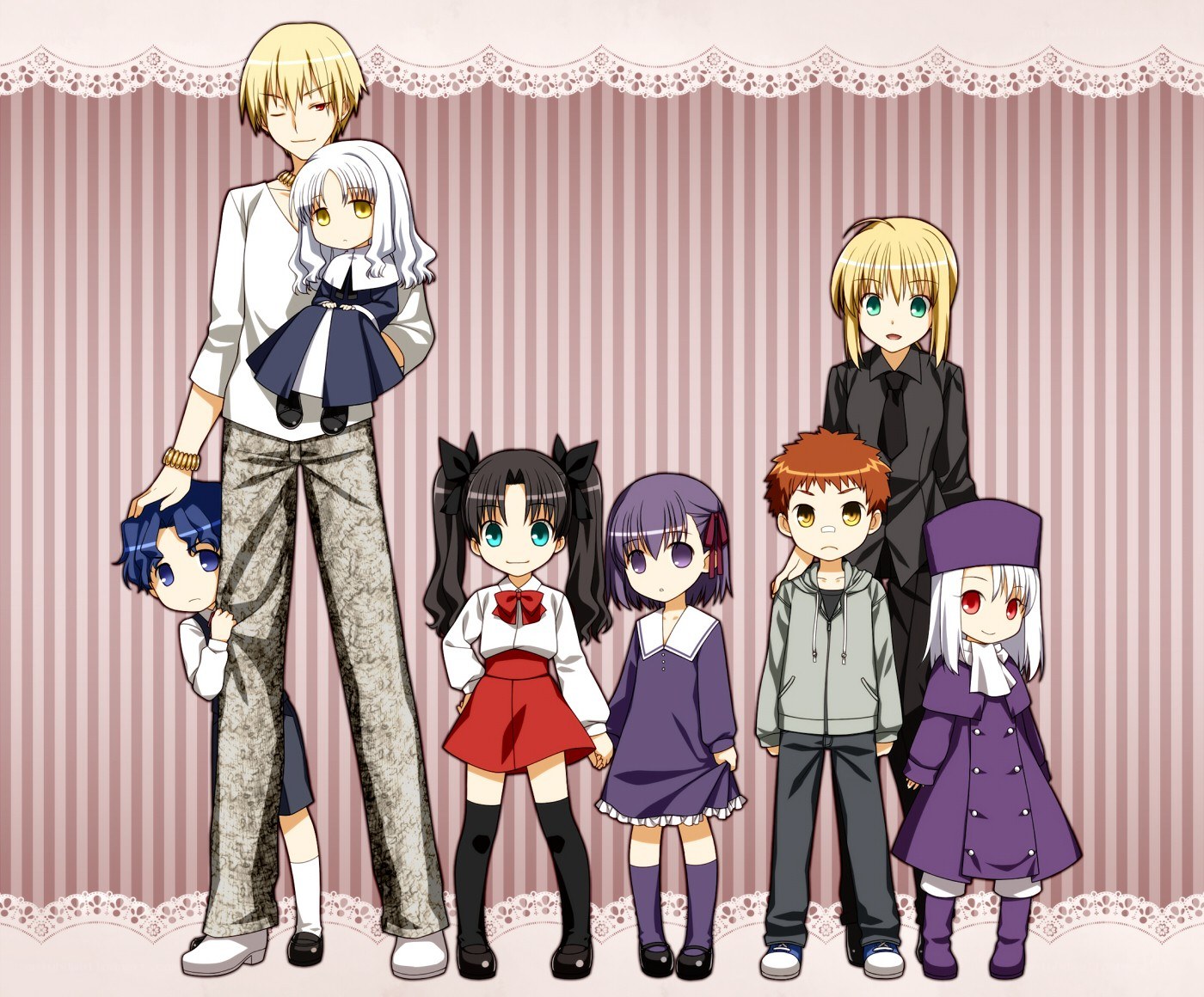 anime characters group portrait