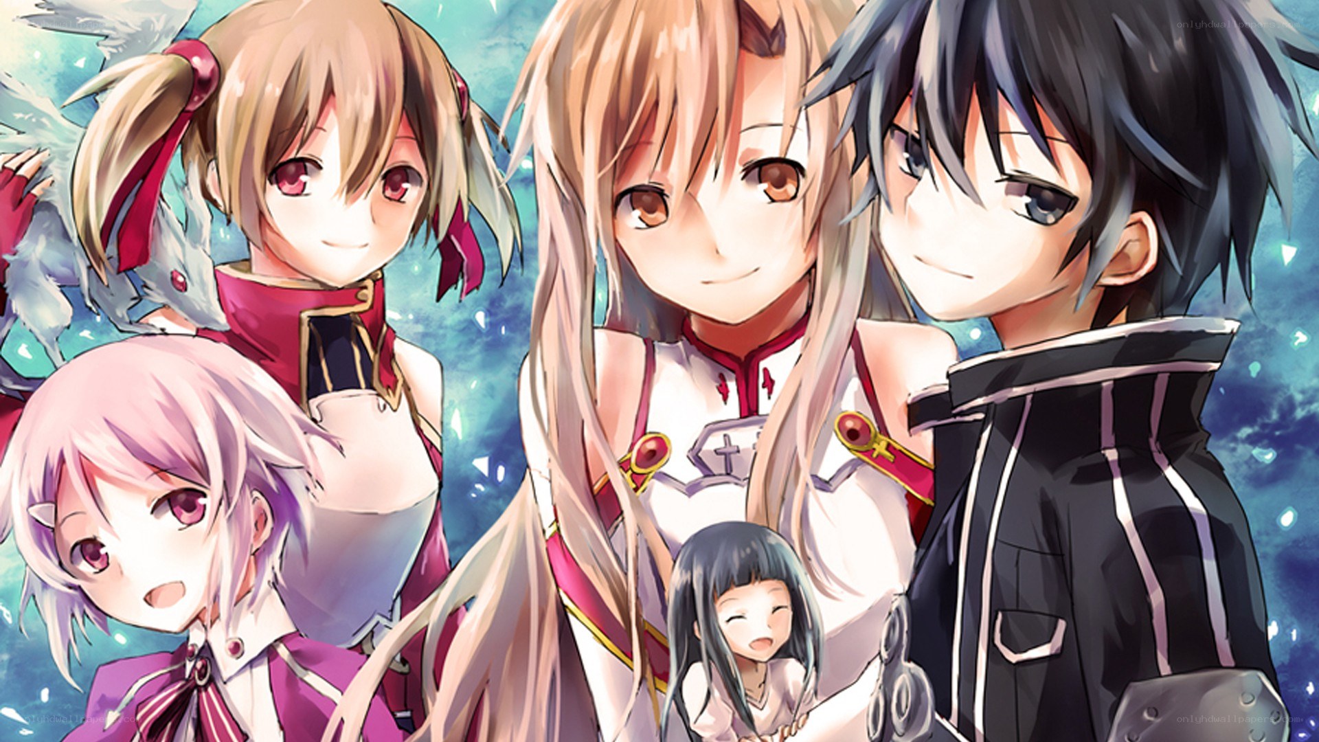 anime characters group portrait
