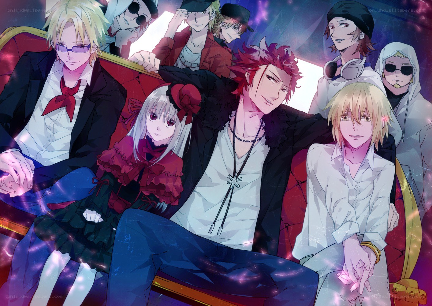 anime characters group portrait