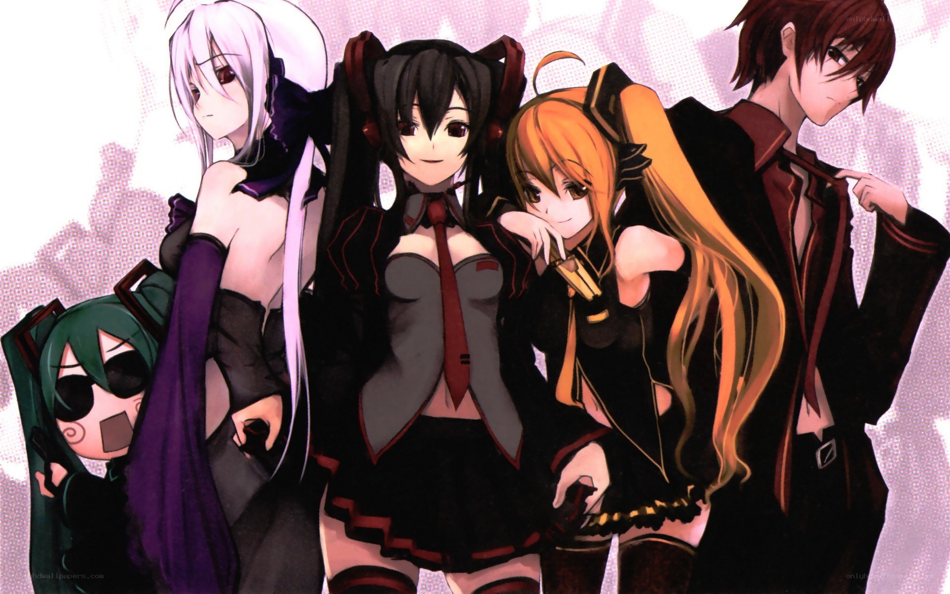 anime characters group portrait