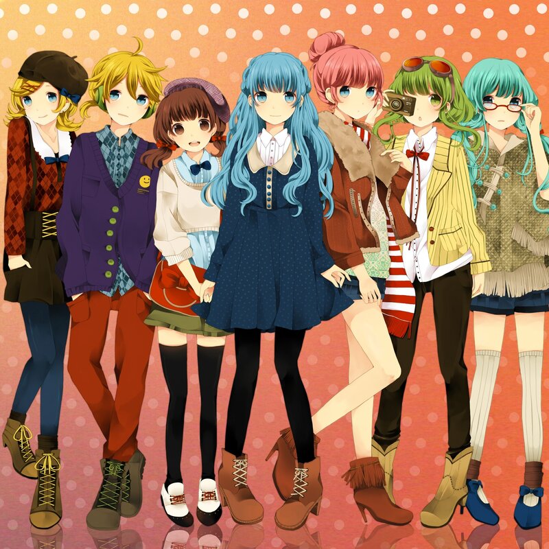 anime characters group portrait