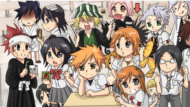 anime characters group portrait