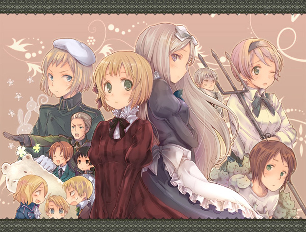anime characters group portrait