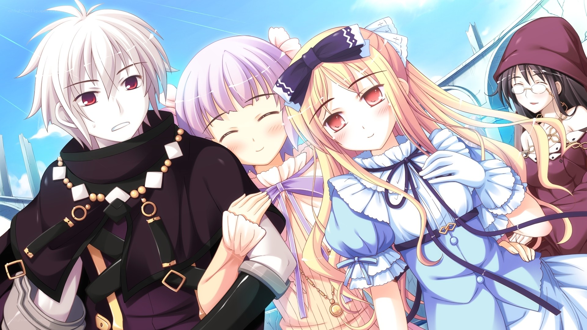anime characters group portrait