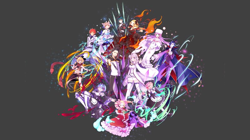 Anime Characters Group — Purple, Dramatic, Digital Art, Magic