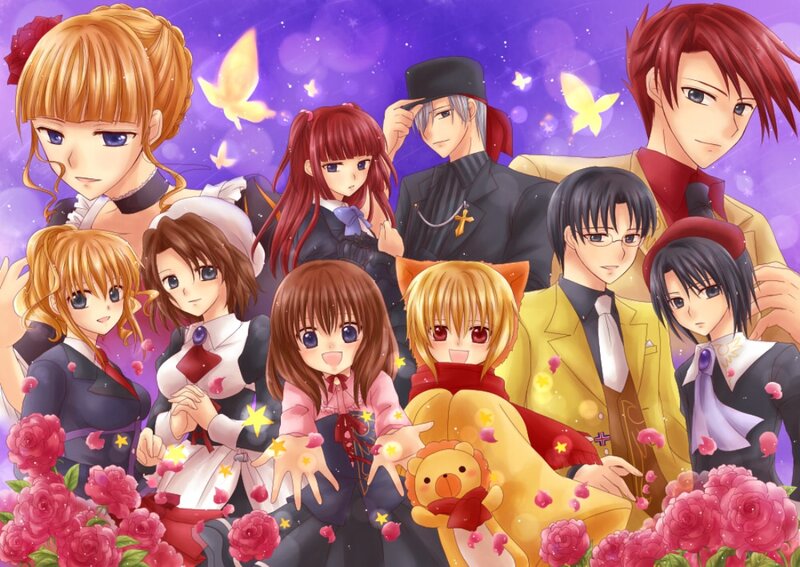 Anime Characters Group — Purple, Festive