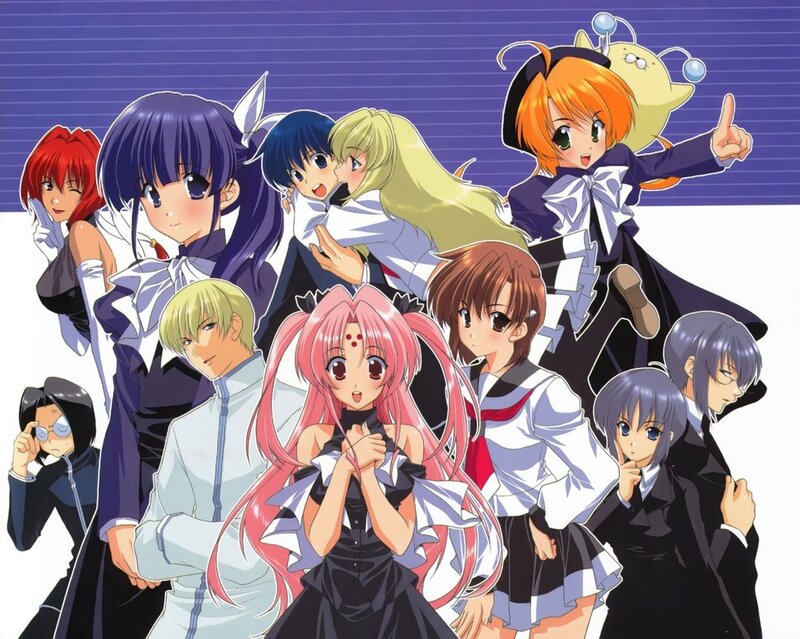 Anime Characters Group — Purple, Playful