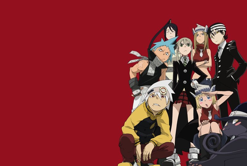 Anime Characters Group — Red, Dramatic, School Uniform