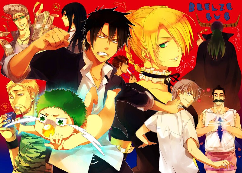 Anime Characters Group — Red, Energetic, Manga