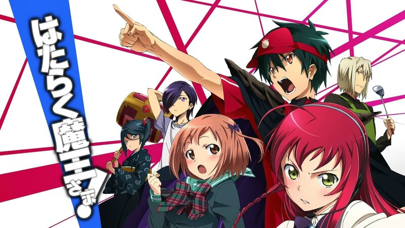 Anime Characters Group — Red, Energetic, Text