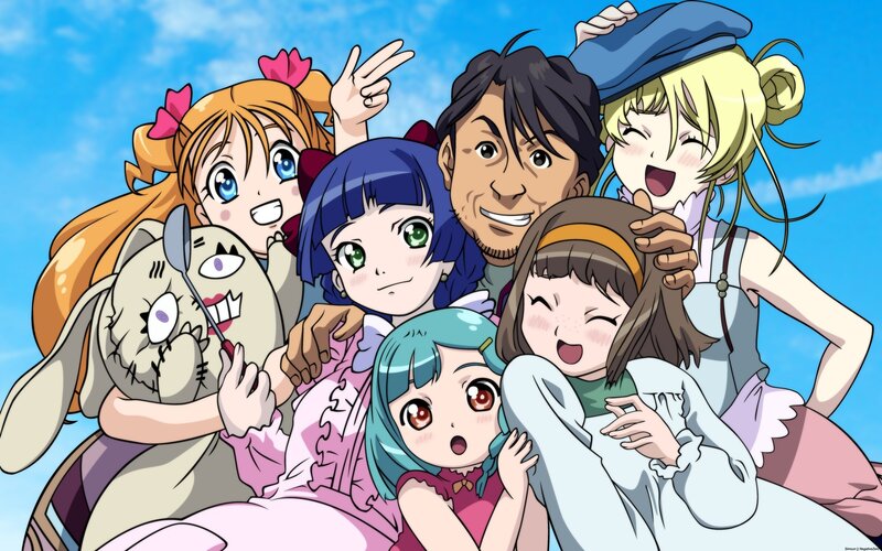 anime characters group selfie