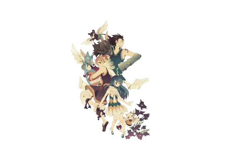 Anime Characters Group — White, Adventurous