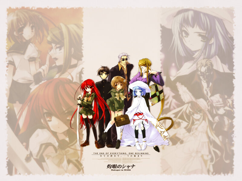 Anime Characters Group — White, Dramatic, Swords