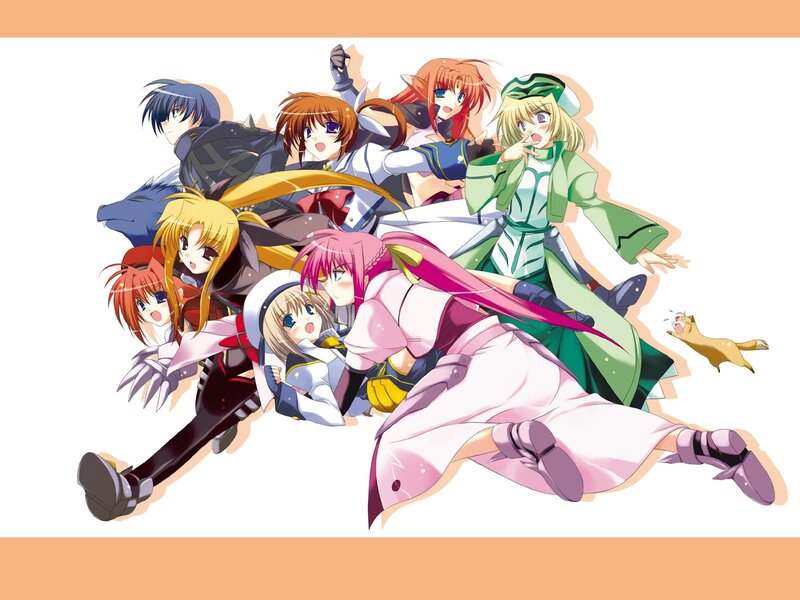 Anime Characters Group — White, Dynamic