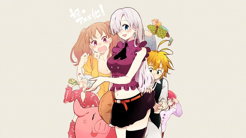 Anime Characters Group — White, Playful, Pig