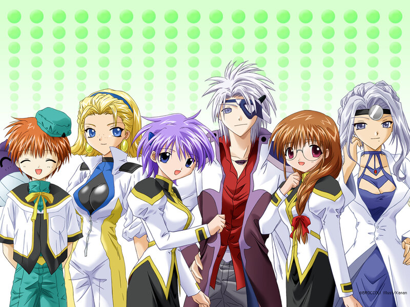 Anime Characters Group — White, Playful