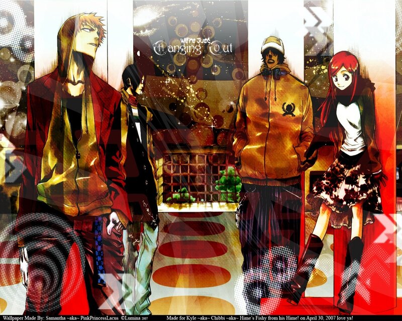 anime characters hanging out